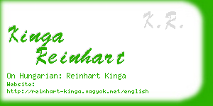 kinga reinhart business card